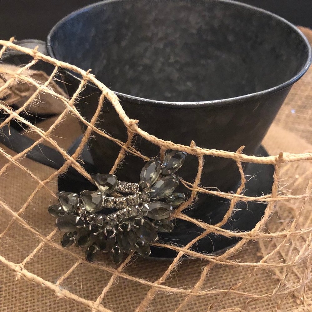 Vintage Brooch in Smokey Grey